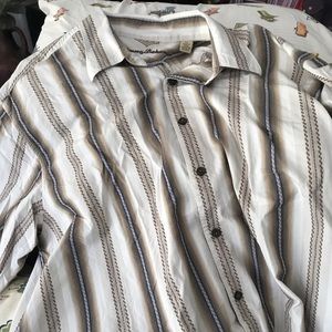 Tommy Bahama, Cream (Stripes), Long Sleeve, XX-Large